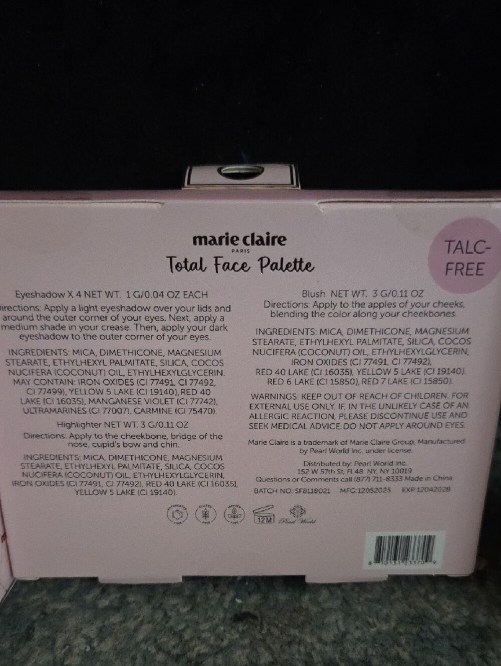 3 Piece Marie Claire Paris Face Palette & Eyelash & Brow Serum Set - Picture 4 of 5